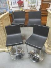 Four Black Contemporary Modern Design Bar Chairs
