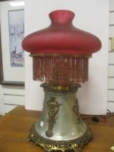 Miller Art Nouveau Oil Converted to Electric Parlor Lamp