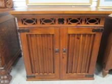 Pine Distressed Finish Double Door Cabinet