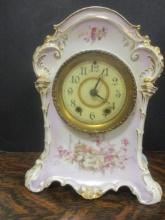 Vintage Victorian Porcelain Case Mantle Clock