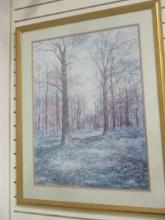 Framed/Matted Impressionist Style Forest Landscape