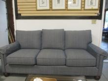 Basset Blue Heather Upholstered Rolled Arm Sofa
