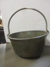 Antique Apple Sauce Brass Rounded Bottom Hanging Pot