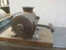 Antique Cast Iron Hand Crank Tobacco Grinder