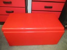 Red Leatherette Storage Bench