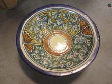 Colorful Mexican Pottery Bowl with Handles