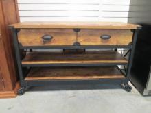 Sauder Industrial Trolley Style Console