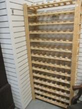 Natural Unfinished Wood 14 Shelf Wine Rack
