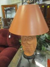Terra Cotta Owl Table Lamp