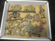 Antique Handpainted Cowboy/Indian/Bison Lead Toys