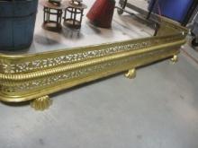 Embossed Brass Fireplace Hearth Fender