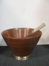 Wallace 3 Piece Mahogany and Sterling Salad Set