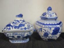 Two Blue and White Chinese Porcelain Jars