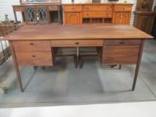 Midcentury Style Crate & Barrel Solid Wood Plank Desk