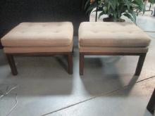 Pair of Midcentury Style Tufted Bench Stools
