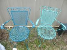 Two Wrought Iron Patio/Bistro Chairs.