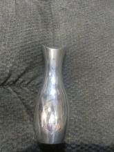Silver Bud Vase Crafted From Nambe Alloy, Simplistic Styling.