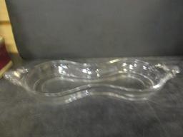 Vintage Duncan Miller "Teardrop" Clear Footed Open Sugar & Creamer Tray Set