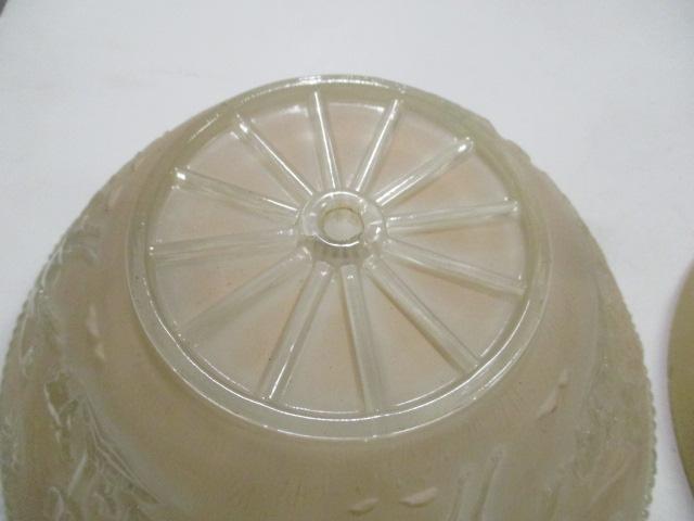 Vintage Western Scene and Biege and White Ceiling Mount Light  Shades