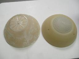 Vintage Western Scene and Biege and White Ceiling Mount Light  Shades