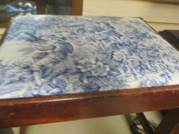 Wood and Upholstered Seat Stool