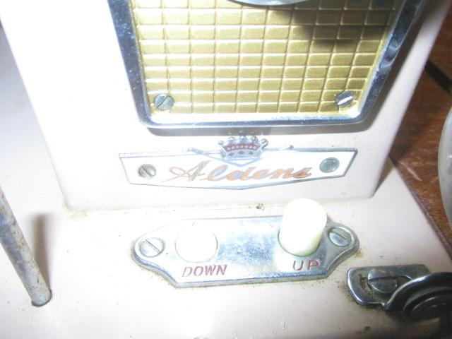 Vintage Aldens Dynamic Motor Sewing Machine in Wood Flip-Top Cabinet