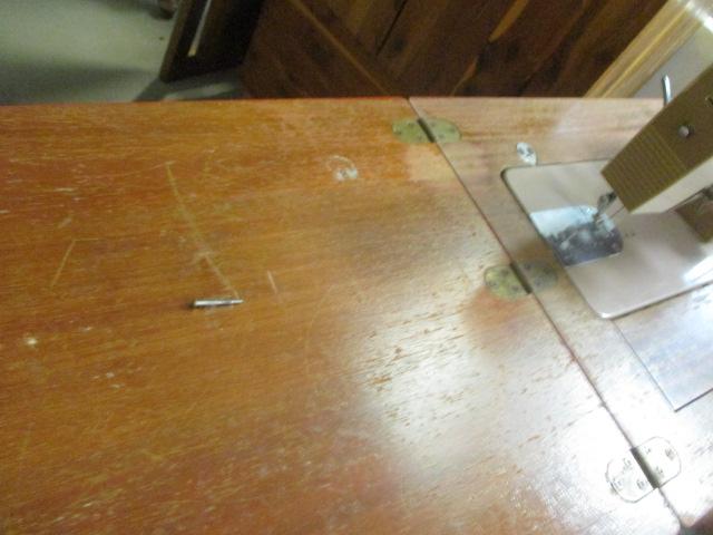 Vintage Aldens Dynamic Motor Sewing Machine in Wood Flip-Top Cabinet