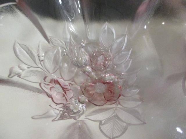 2 Vintage Red Glass Candle Drip Catchers, Frosted Ruby Divided Tray, and