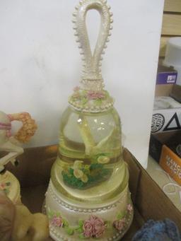 Collection of 6 Music Box Figurines - Carousel Horses, Animals, Bell, etc.