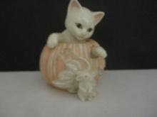 Lenox 2000 Cat in Pumpkin Figurine