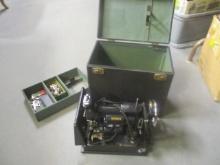 Vintage Singer Portable Sewing Machine in Carrying Case