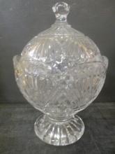 Vintage Cut-Glass Crystal Covered Candy Dish