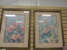 2 Signed and Numbered SC Artist Margaret Hall Hoybach Watercolor Flower Prints