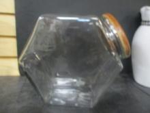 Clear Glass Counter Jar with Wood Lid