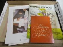 Vintage Currier & Ives Prints, Norman Rockwell Prints, 1964 Furman vs Citadel