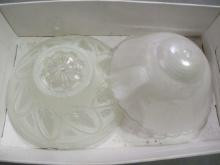2 Vintage White Glass Ceiling Mount Light Shades