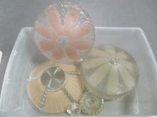 3 Vintage Glass Ceiling Mount Light Shades