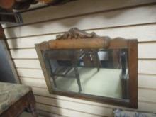 Vintage Carved Wood Wall Mirror