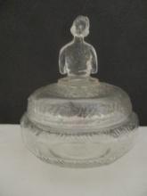 Vintage Riverside Glass Works "No. 4-Grasshopper" Covered Trinket/Candy Dish