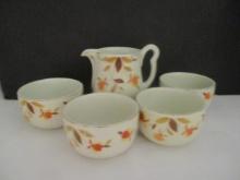 4 Vintage Hall's Superior China "Autumn Leaf" Condiment Bowls and Small