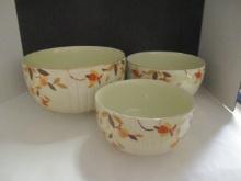 Set of 3 Vintage Hall's Superior China "Autumn Leaf" Nesting Bowls