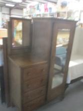 Vintage 4-Drawer Wood Chifforobe