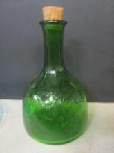 Vintage White House Vinegar Green Glass Jar with Cork