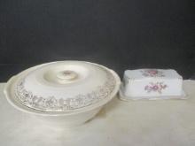 Vintage Triumph Limoges Porcelain 22 KT Gold Trim Covered Casserole