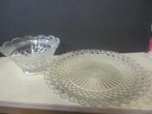 Vintage Anchor Hocking "Wexford" Glass Bowl and Tray