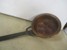 Vintage Copper and Wrought Iron Egg Poacher Pan