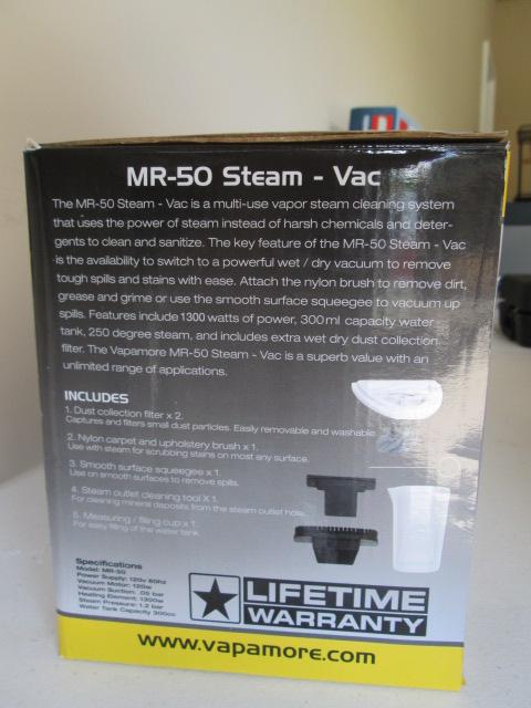 New in Box Vapamore Portable Wet/Dry Steam Vac
