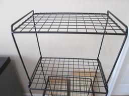 4 Tier Black Wire Rack and Eight Wood Grain Finish Shelf Boards