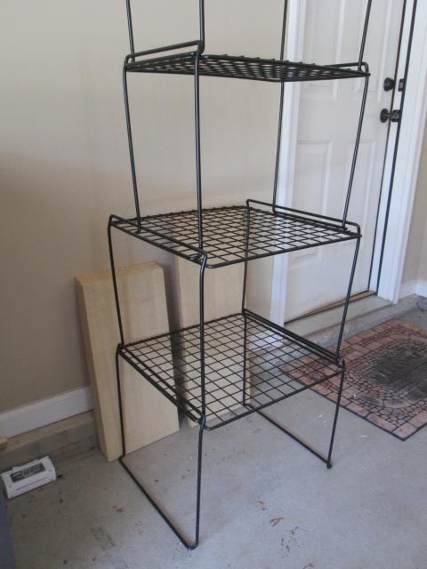 4 Tier Black Wire Rack and Eight Wood Grain Finish Shelf Boards