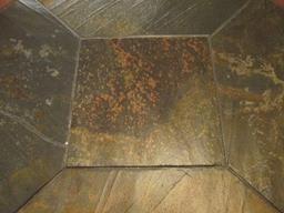 Haverty's "Edgewood Canyon" Round Wrought Iron Coffee Table with Slate Tile Top